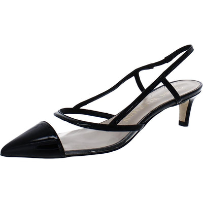 Stuart Weitzman Womens Mondrian 50 Slingback Black/Flannel 8 B