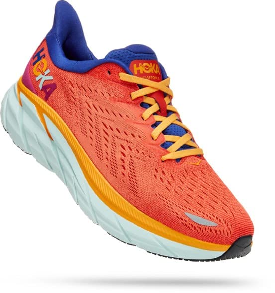 HOKA ONE ONE Clifton 8 Mens Shoes Size 12, Color: Fiesta/Bluing