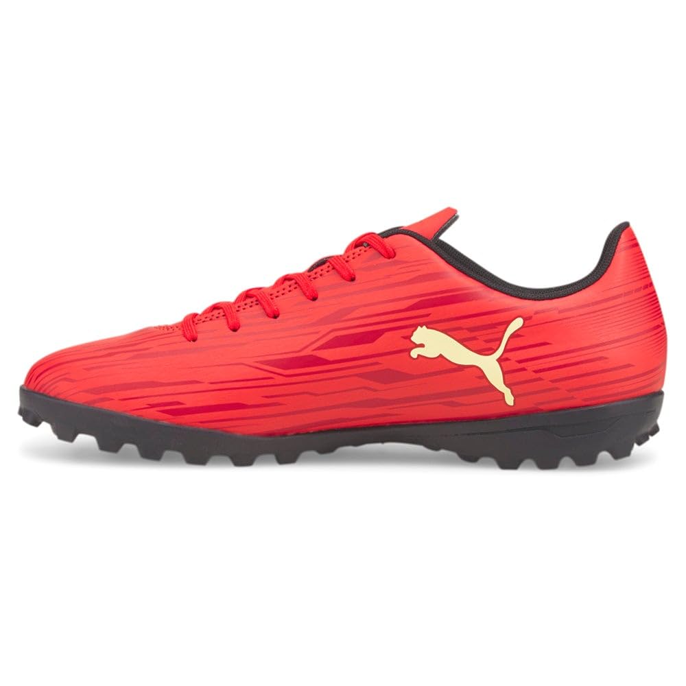 Puma Men's Rapido III Turf Training Sneaker, High Risk Red-Fresh Yellow-Chili Pepper, 12
