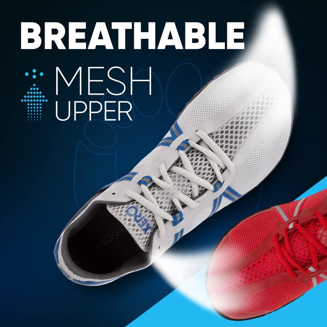 Xero Shoes Men's Speed Force Barefoot Running Shoes, Dawn Gray/Classic Blue, 13