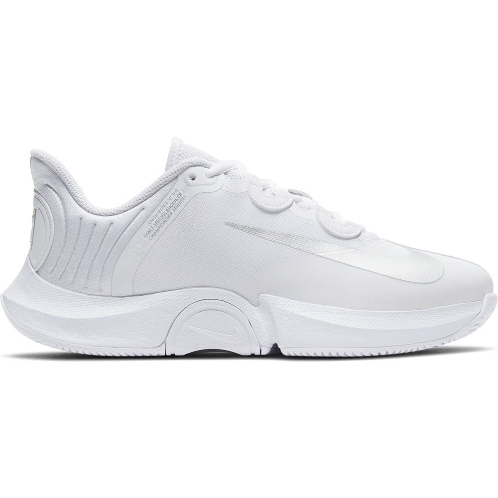 Nike Air Zoom GP Turbo HC Womens Tennis Shoes CK7580 Sneakers Trainers (UK 7 US 9.5 EU 41, White Metallic Silver 104)