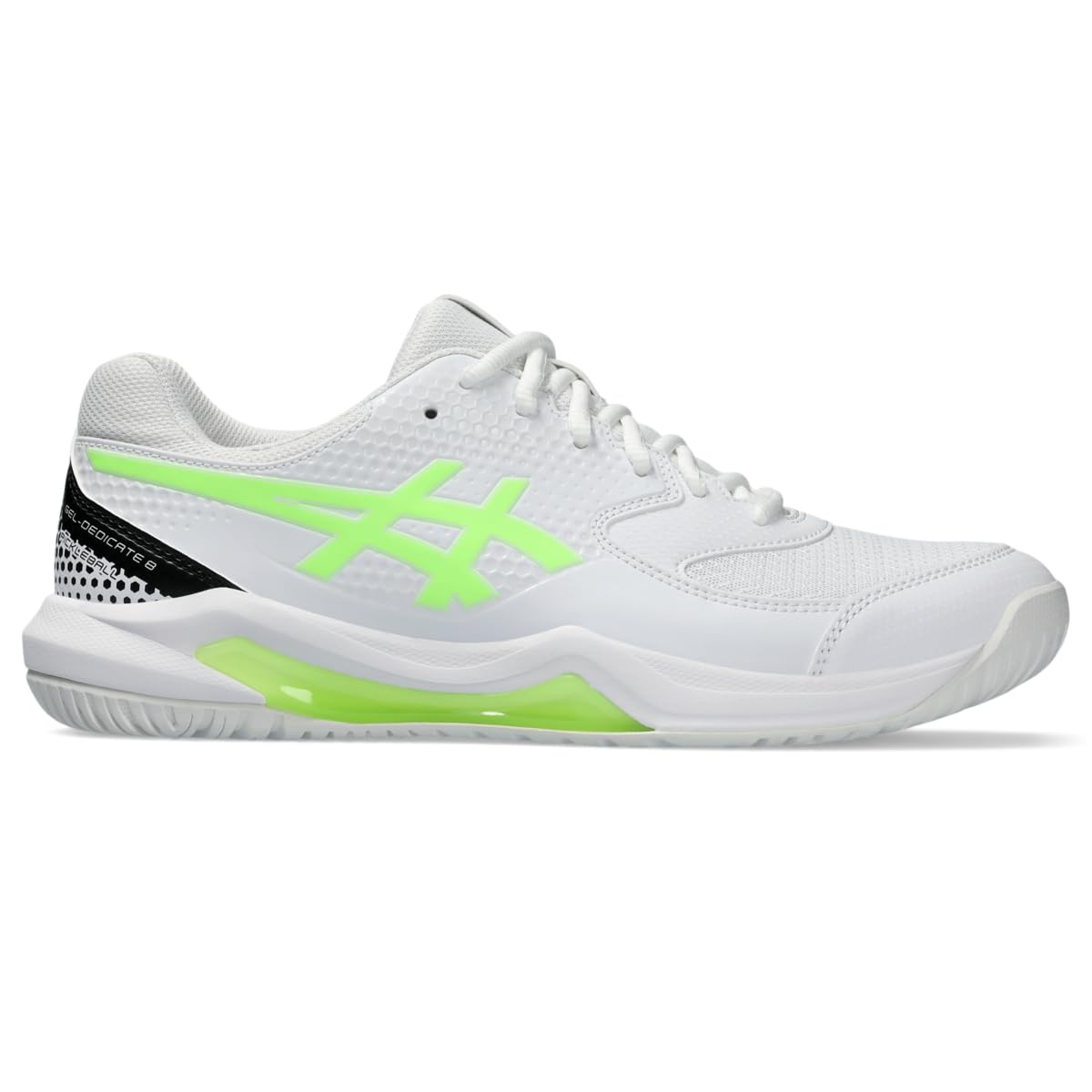 ASICS Men's Gel-Dedicate 8 Pickleball Tennis Shoe, 6, White/Lime Burst