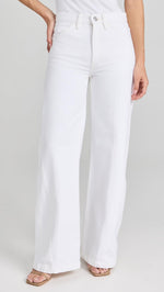 FRAME Women's Le Baggy Palazzo Jeans, Au Natural Clean, White, 28