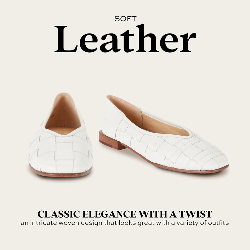 Frye Women's Claire Flat, White - 9.5M