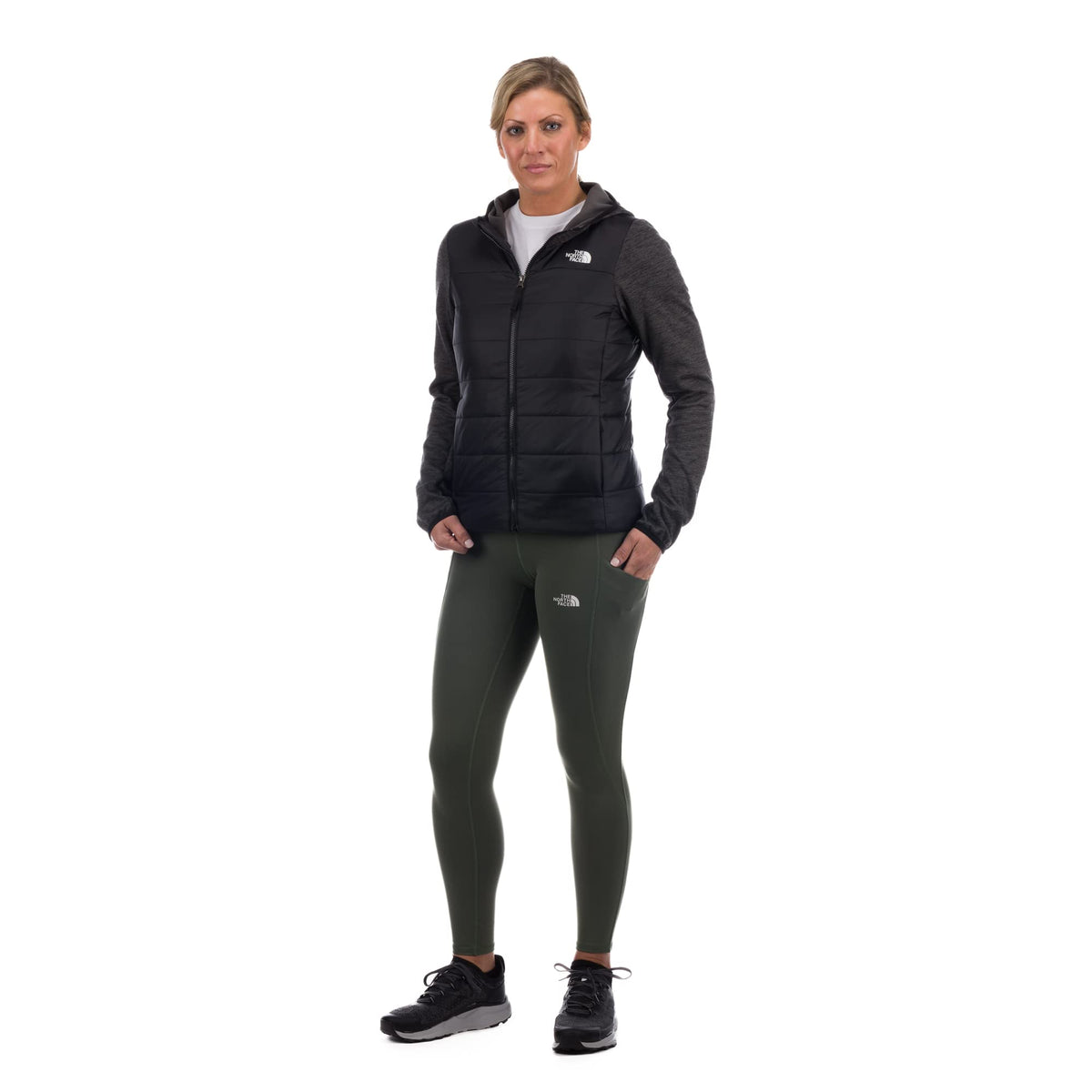 The North Face Flare Hybrid Full Zip Womens Fleece TNF Matte Black S