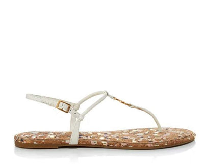 Tory Burch Women's Emmy Flat Sandals (New Ivory, numeric_8)