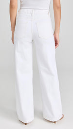 FRAME Women's Le Baggy Palazzo Jeans, Au Natural Clean, White, 28