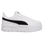 PUMA Girl's Mayze Leather (Big Kid) Puma White/Puma Black/Nimbus Cloud 5.5 Big Kid M