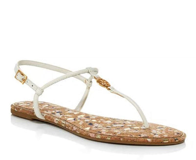 Tory Burch Women's Emmy Flat Sandals (New Ivory, numeric_8)