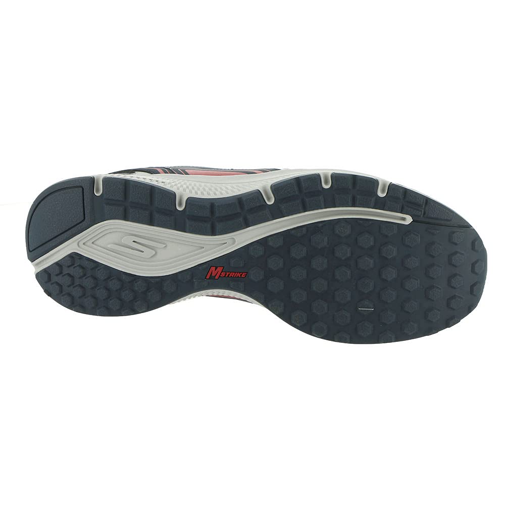 Skechers Men's GOrun Consistent-Athletic Workout Running Walking Shoe Sneaker with Air Cooled Foam, Navy/Red, 15