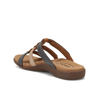 Taos Prize 4 Women's Walking Sandal - Stylish and Adjustable Three Strap Open Back Slide On Walking Sandal with Premium Arch Support and Cushioning for All Day Comfort Steel Multi 11 M US