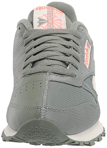 Reebok unisex adult Classic Leather (Ree)cycle Sneaker, Harmony Green/Classic White/Orange Flare, 10.5 Women 9 Men US