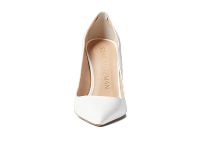 Stuart Weitzman Womens Stuart 100 Scallop Pump White 8 B