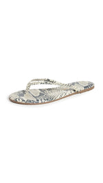 TKEES Women's Studio Exotic Flip Flops, Sandsnake, Print, Grey, 10 Medium US