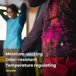 Smartwool Women's Merino 250 Pattern 1/4 Zip Long Sleeve Base Layer – Moisture-Wicking Merino Wool Top for Skiing, Hiking, Biking & Cold Weather Activities - Purple Eclipse Mountain Fairisle, L