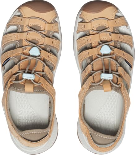 KEEN Women's Astoria West Closed Toe Sandals, Doe/Blue Glass, 9.5