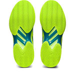 ASICS Women's Solution Speed FlyteFoam 2 Clay Tennis Shoes, 6, Hazard Green/Reborn Blue