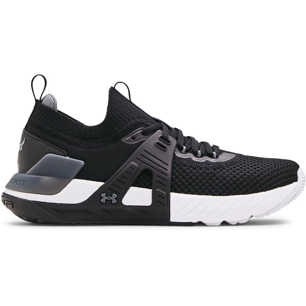 Under Armour Men's Project Rock 4 Training Shoe (11.5, Black/White, Numeric_11_Point_5)
