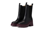Coach Alexa Leather Bootie Black/Deep Berry 7 B (M)