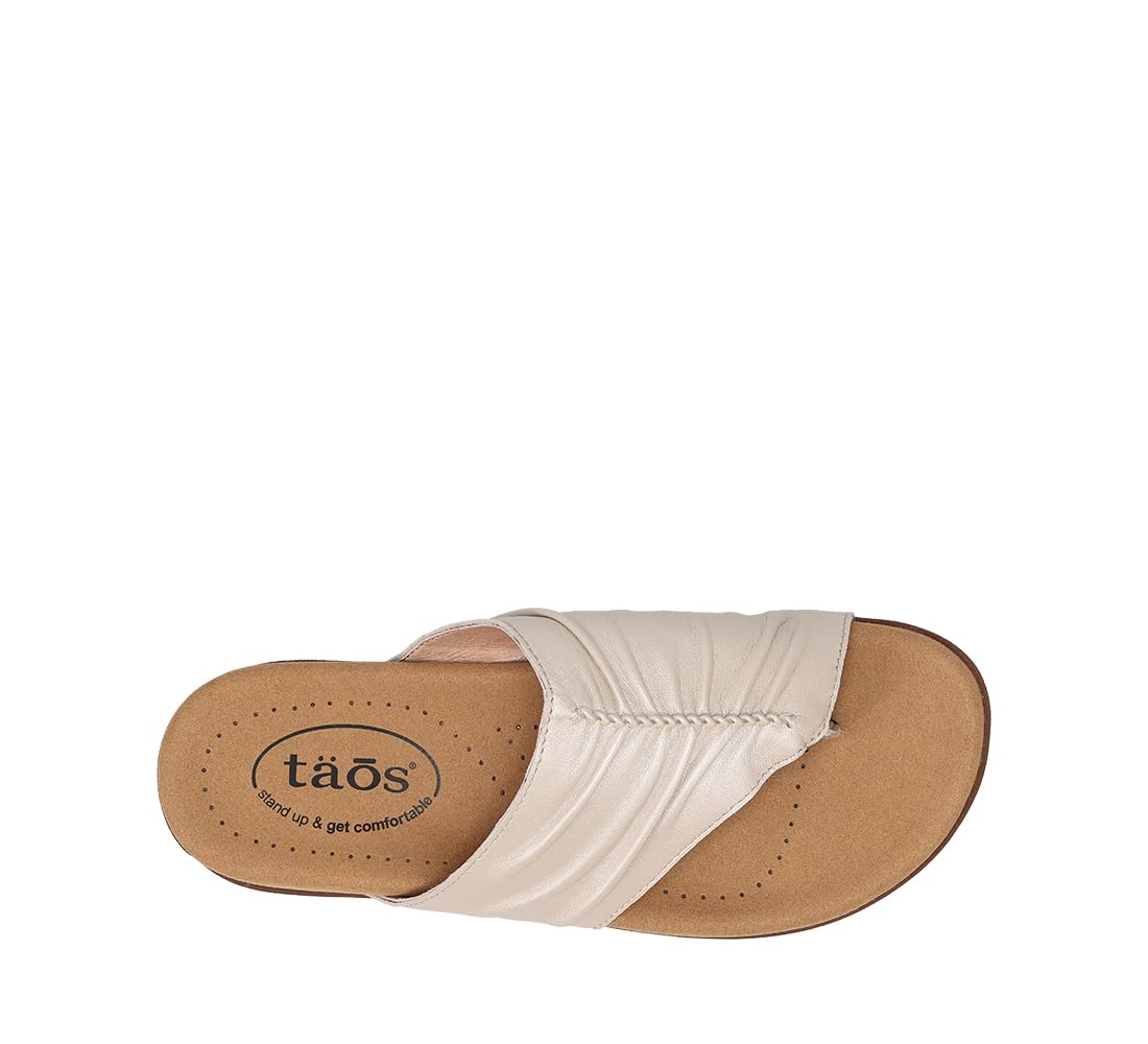 Taos Footwear Women's Gift 2 White Pearl Sandal 12 (M)