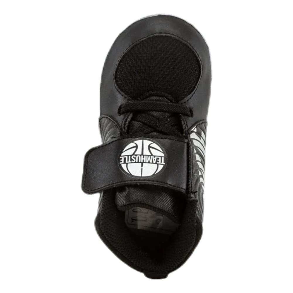 Nike Baby Boys Team Hustle D 9 (TD) Sneaker, Black/Metallic Silver-Wolf Grey, 2 Infant