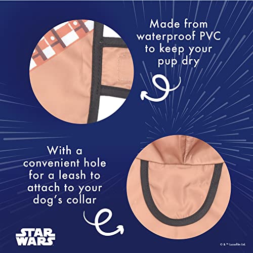 Star Wars for Pets Chewbacca Raincoat - XL Dog Raincoat with Leash Attachment Slit in Chewbacca Design - Extra Large