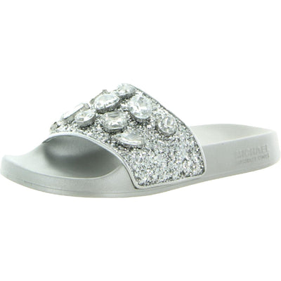 Michael Kors Gilmore Slide Silver 10 M