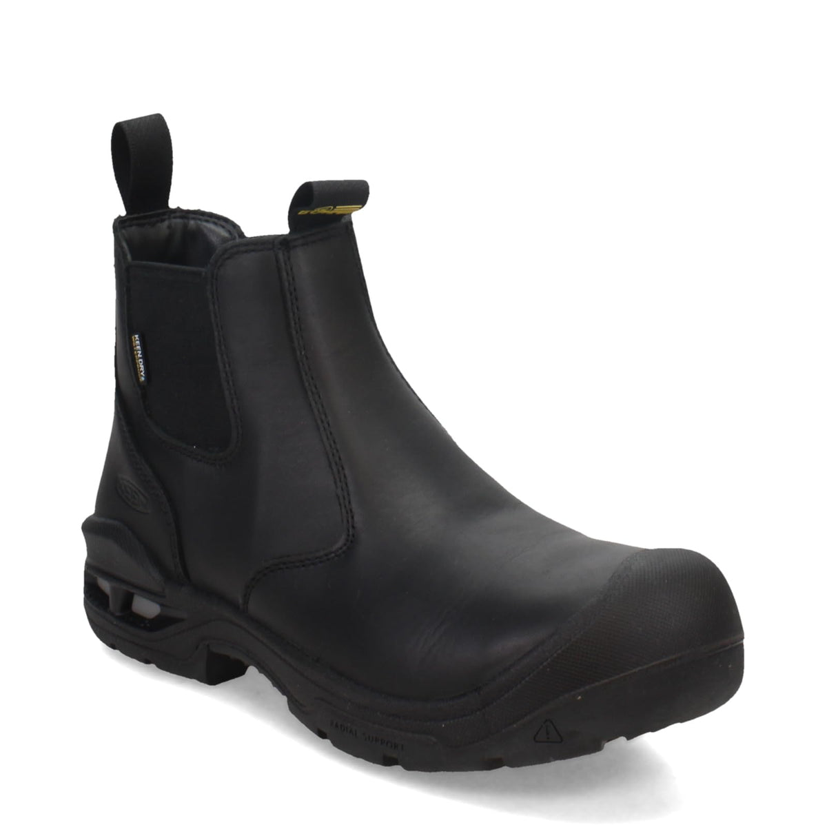 KEEN Utility Men’s Juneau Romeo Mid Height Composite Toe Waterproof Pull On Work Boot, Black/Black, 7 D (Medium) US