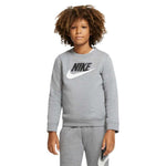 Nike Boy's Sportswear Club + HBR Crew 2 Tee (Little Kids/Big Kids) Carbon Heather LG (14-16 Big Kid)