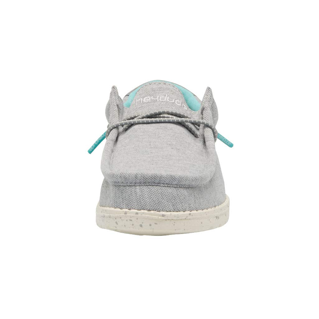 Hey Dude Boy's Wally Youth Stretch Grey Size 5 | Boy’s Shoes | Boy's Lace Up Loafers | Comfortable & Light-Weight