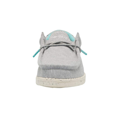 Hey Dude Boy's Wally Youth Stretch Grey Size 5 | Boy’s Shoes | Boy's Lace Up Loafers | Comfortable & Light-Weight