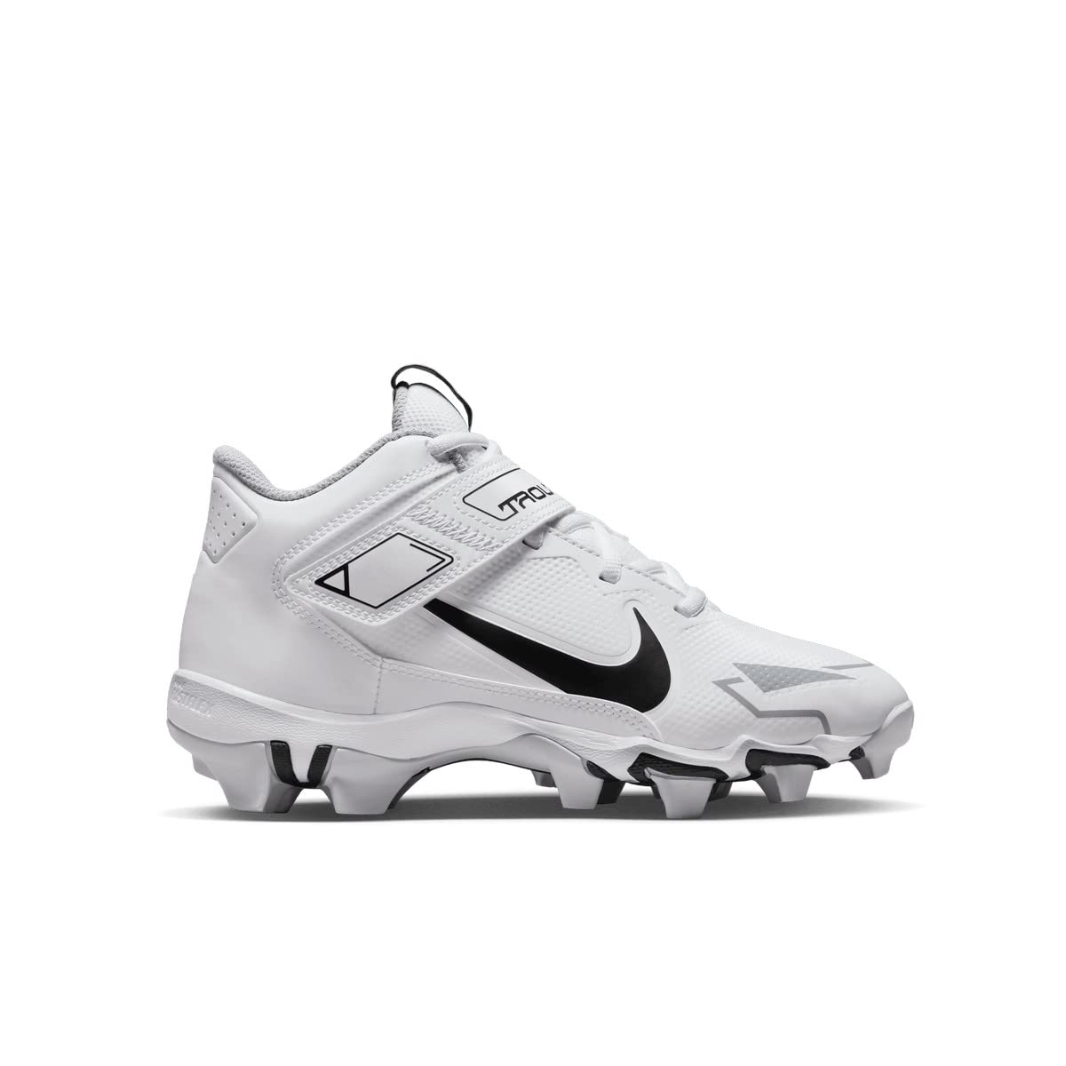 Nike Youth Force Trout 8 Keystone Rubber Molded Baseball Cleats White | Black Size 5.5 Medium