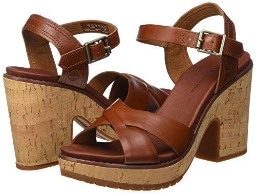 Timberland CA13BX Women's Roslyn Ankle Strap Sandal, Medium Brown Eastlook, 7.5 M US