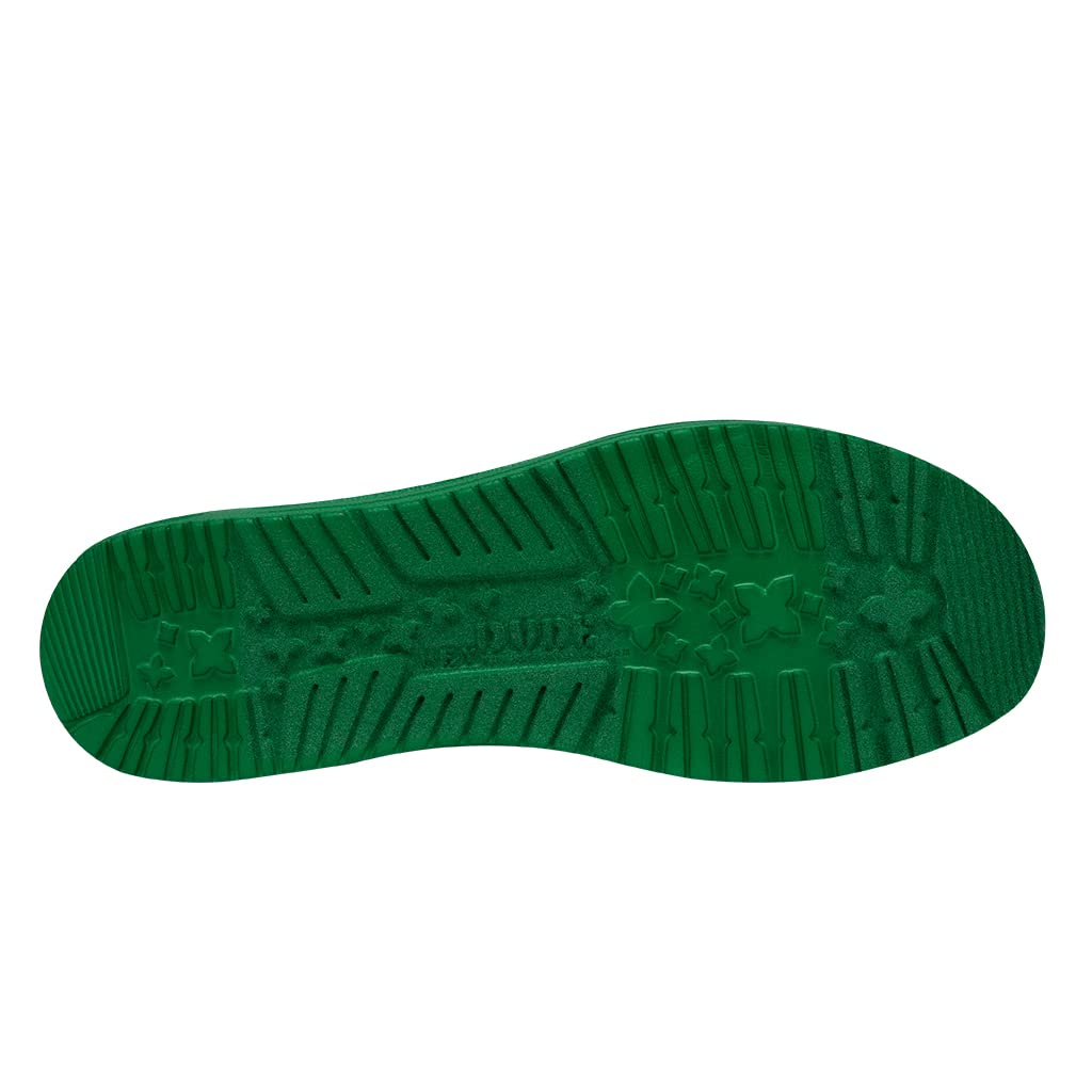 HEYDUDE Men's Wally Funk Mono Kelly Green Size 5 | Men's Loafers | Men's Slip On Shoes | Comfortable & Light-Weight