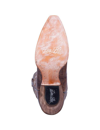 Dan Post Women's Pinwheel Western Boot Snip Toe Tan 8.5 M