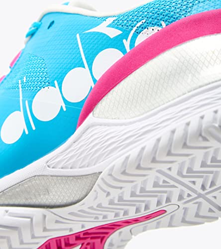 Diadora Women's Blushield Torneo All Ground Tennis Shoe (Sky Blue/White, 10)