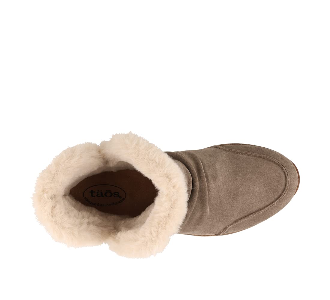 Taos Footwear Women's Future Casual Mid Top Boot Dark Taupe Suede 9 M US