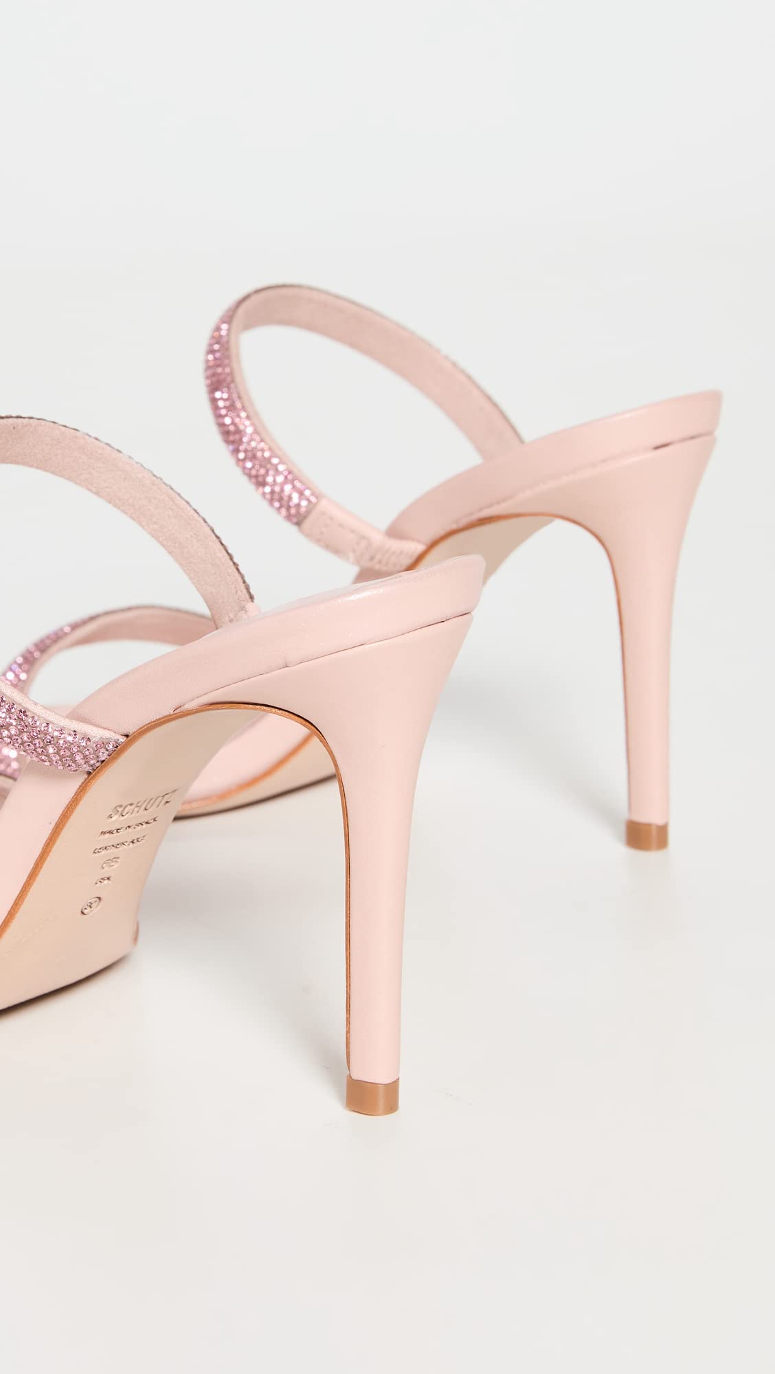 SCHUTZ Women's Taliah Crystal Sandals, Light Pink, 8 Medium US
