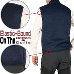 Bonnorth Mens Zip Up Sherpa Vest for Men Knitted Sweater Winter Vest Mens Casual Warm Vests Outerwear with Pocket Dark Blue M