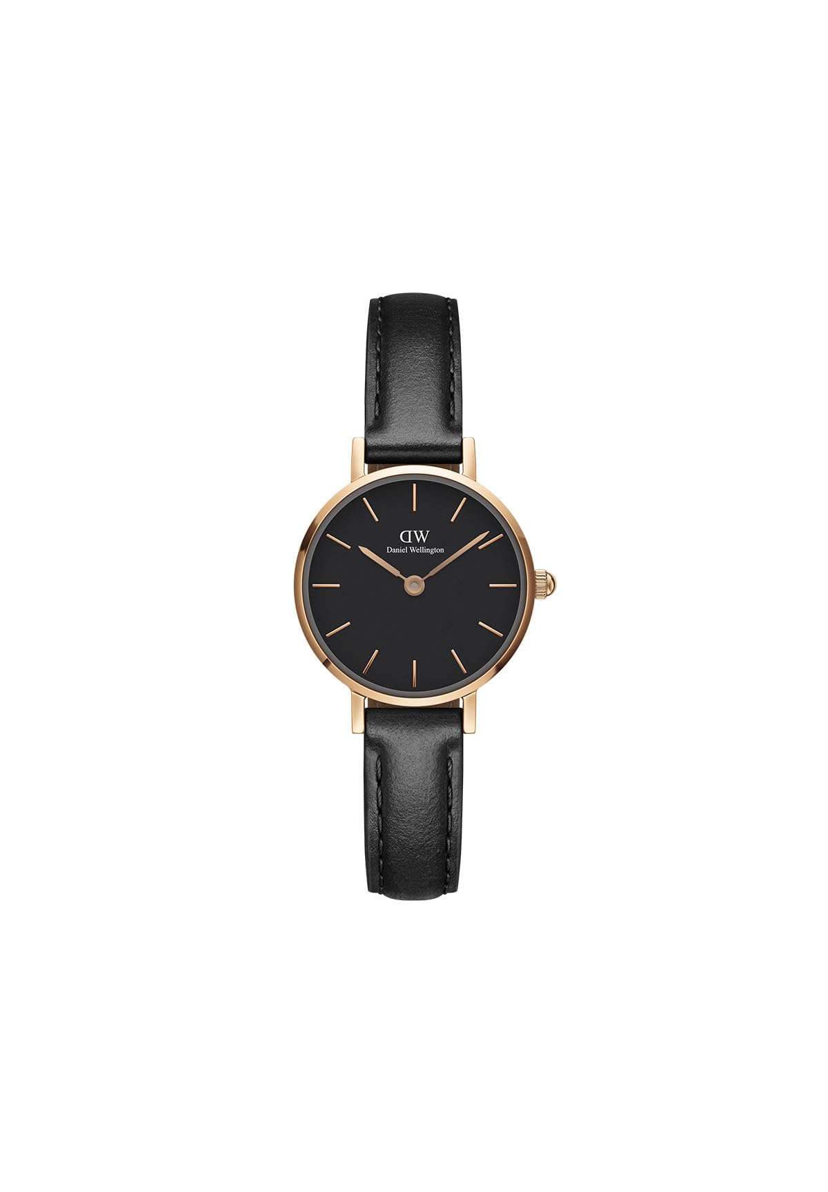 Daniel Wellington Petite Pressed Sheffield 24mm Women's Watch, Leather Rose Gold Watch for Women