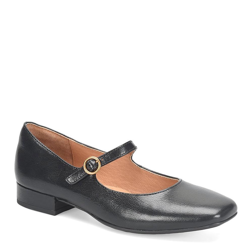 Söfft Women's Elsey Mary Jane Flat 6 Black Leather