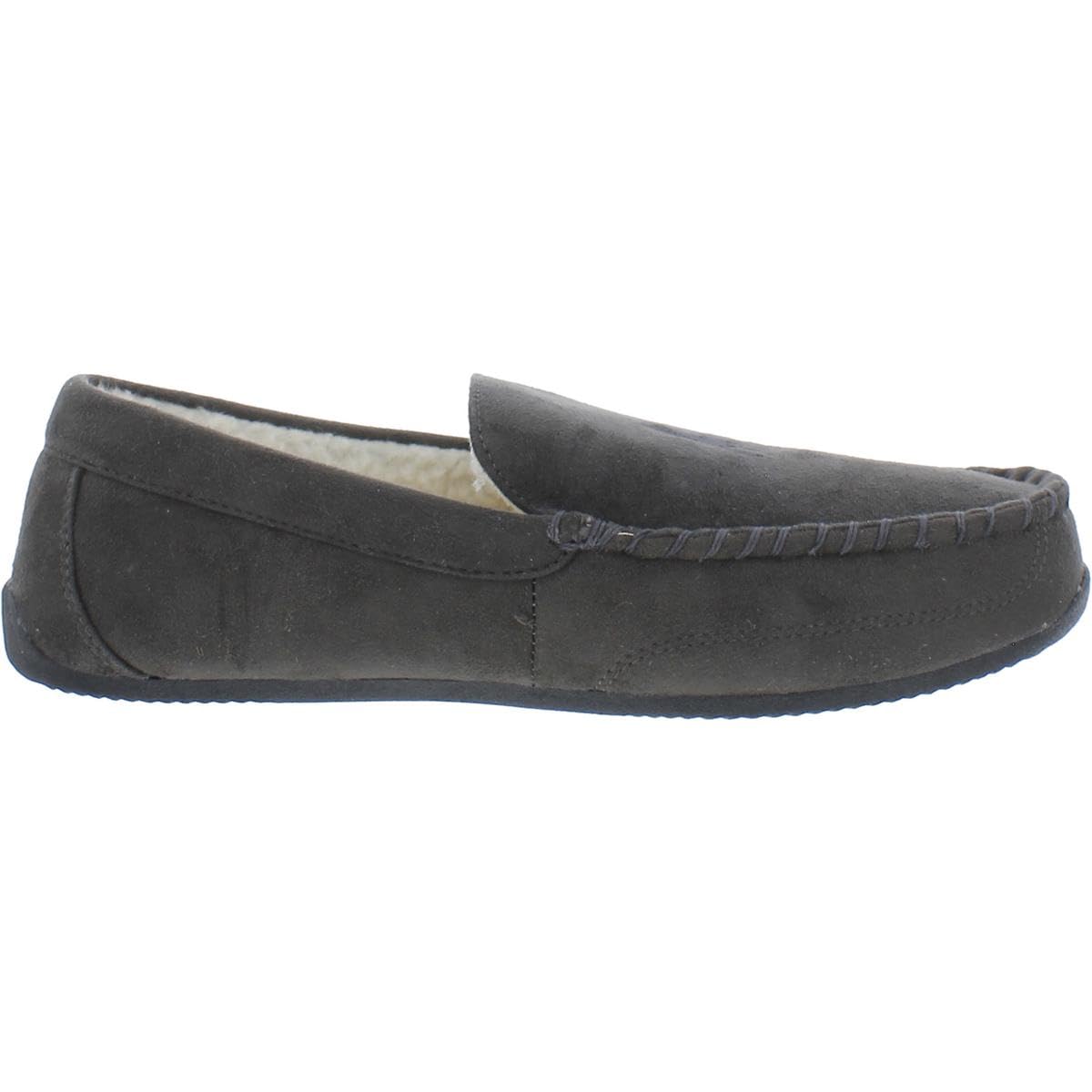Ralph Lauren Mens' POLO Slipper, Declan Moccasin House Shoe, Grey, Size 8