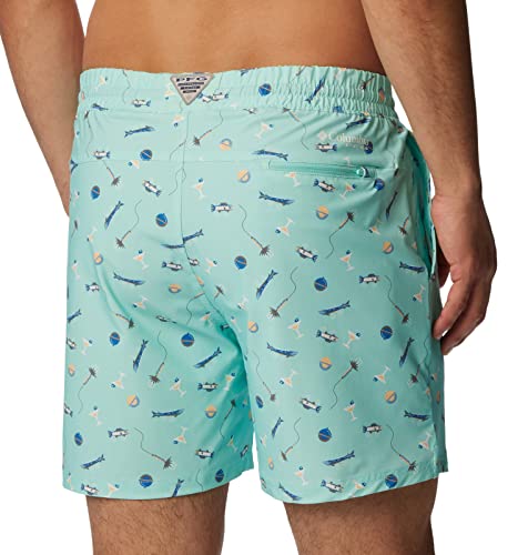 Columbia Men's Super Slack Tide Hybrid Water Short, Gulf Stream Boozy Bobbers, Small