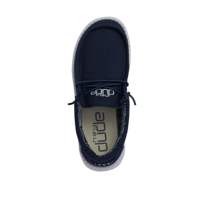 Hey Dude Boy's Wally Youth Stretch Navy Size 11 | Boy’s Shoes | Boy's Lace Up Loafers | Comfortable & Light-Weight