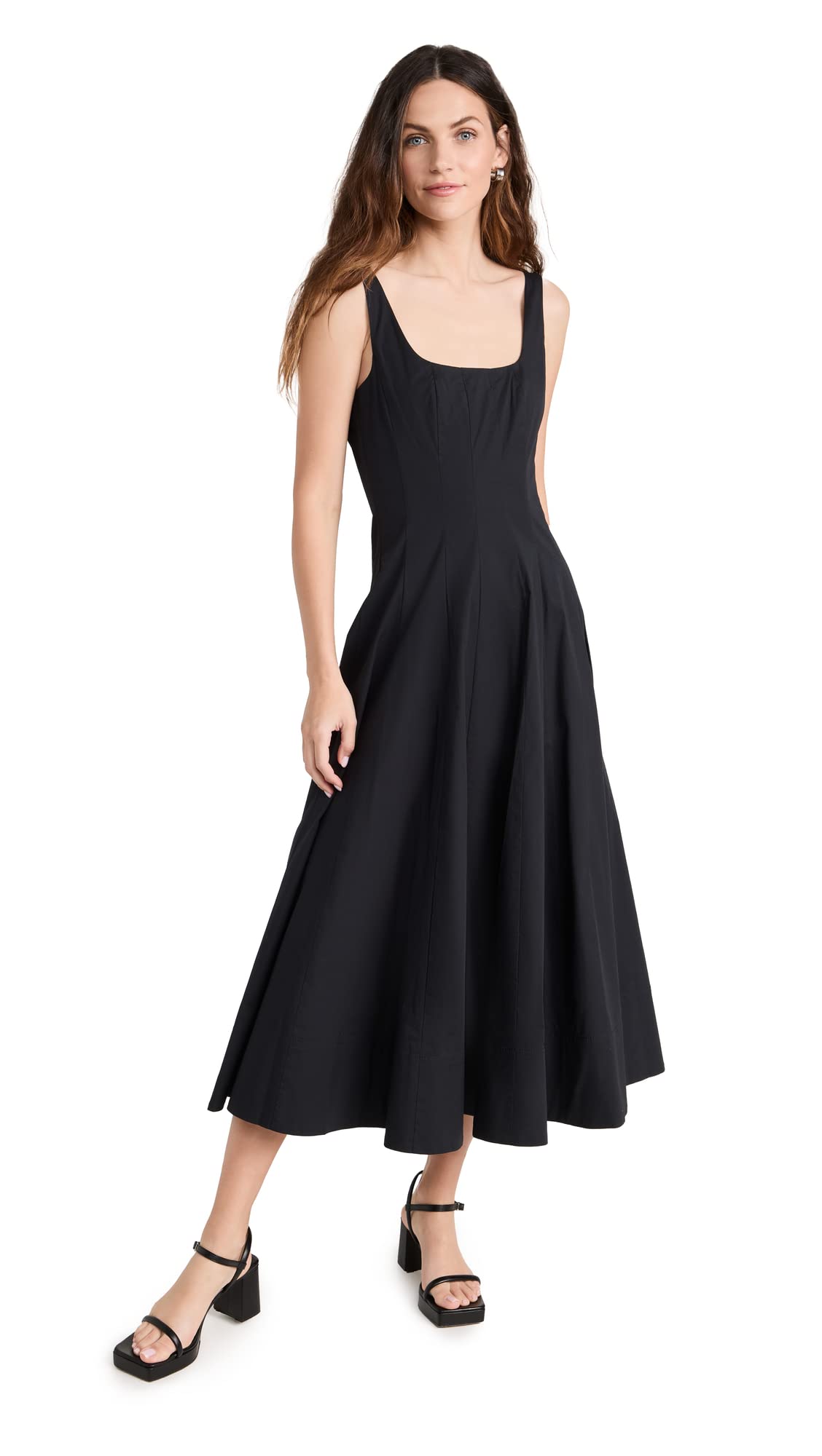 STAUD Women's Wells Dress, Black, 6