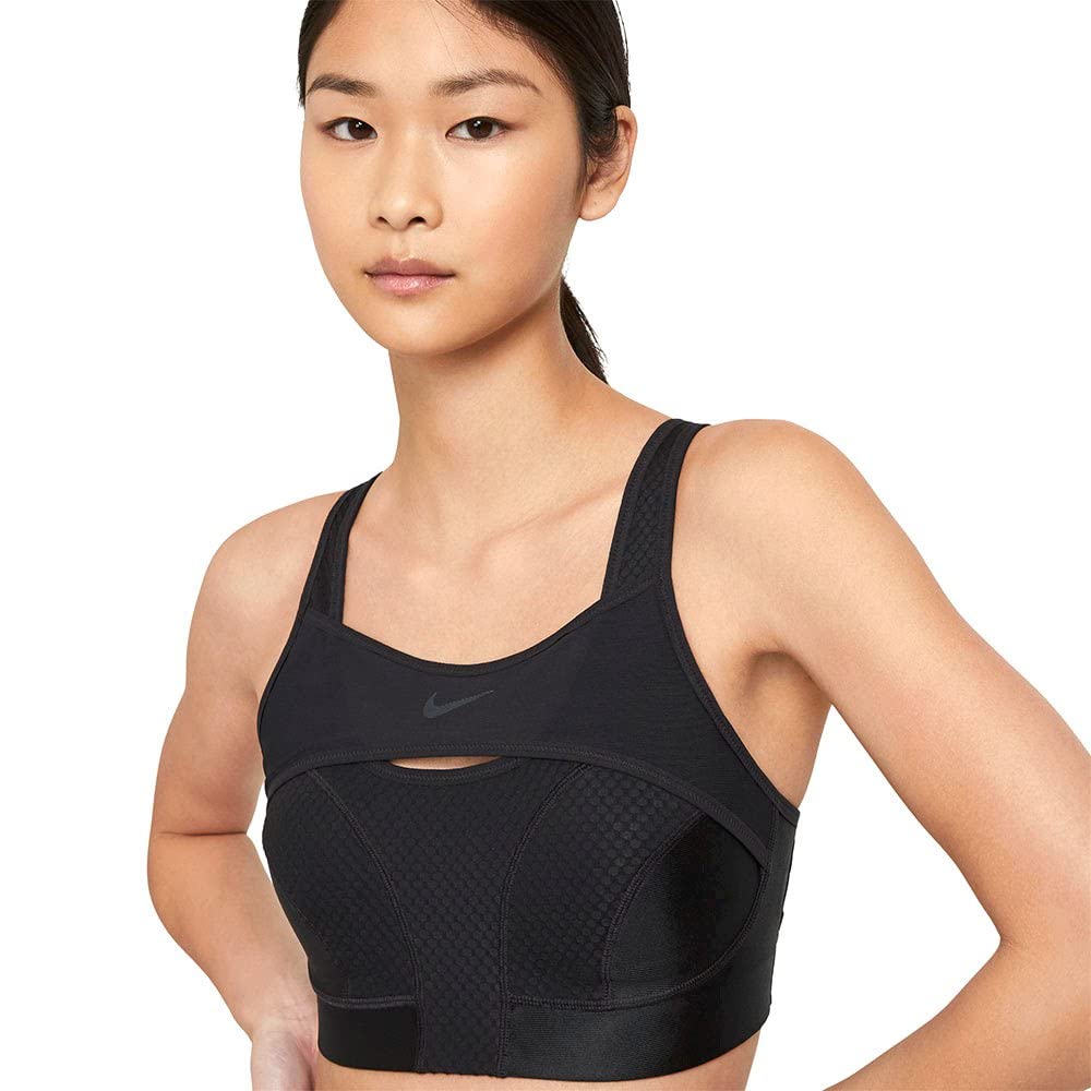 Nike Women's Sports Bras Nylon/Spandex Blend Indy Breathe Bra, High Support Black (Small)