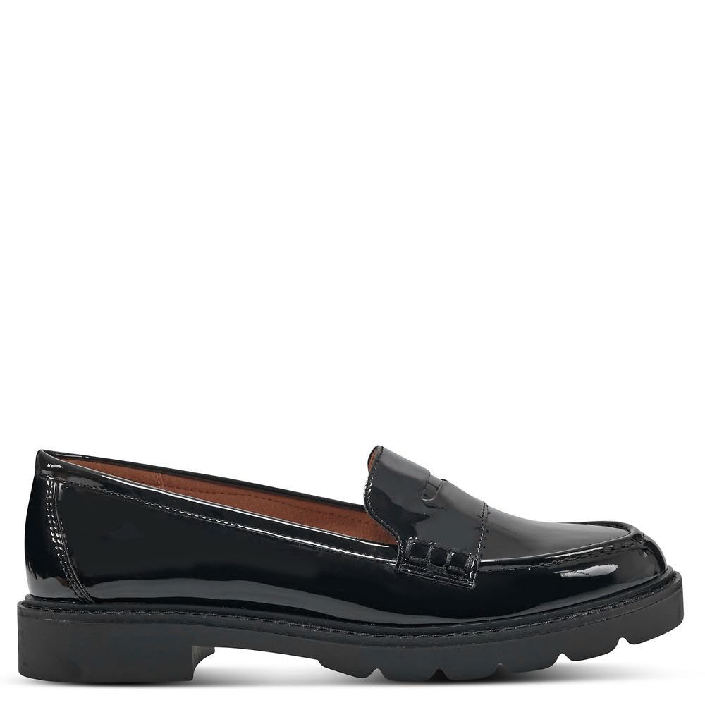 Rockport Women's Kacey Penny Loafer Flat, Black Patent, 9