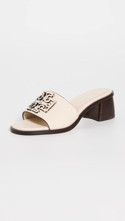 Tory Burch Women's INES Heel Sandals, New Cream, Off White, 9.5 Medium US