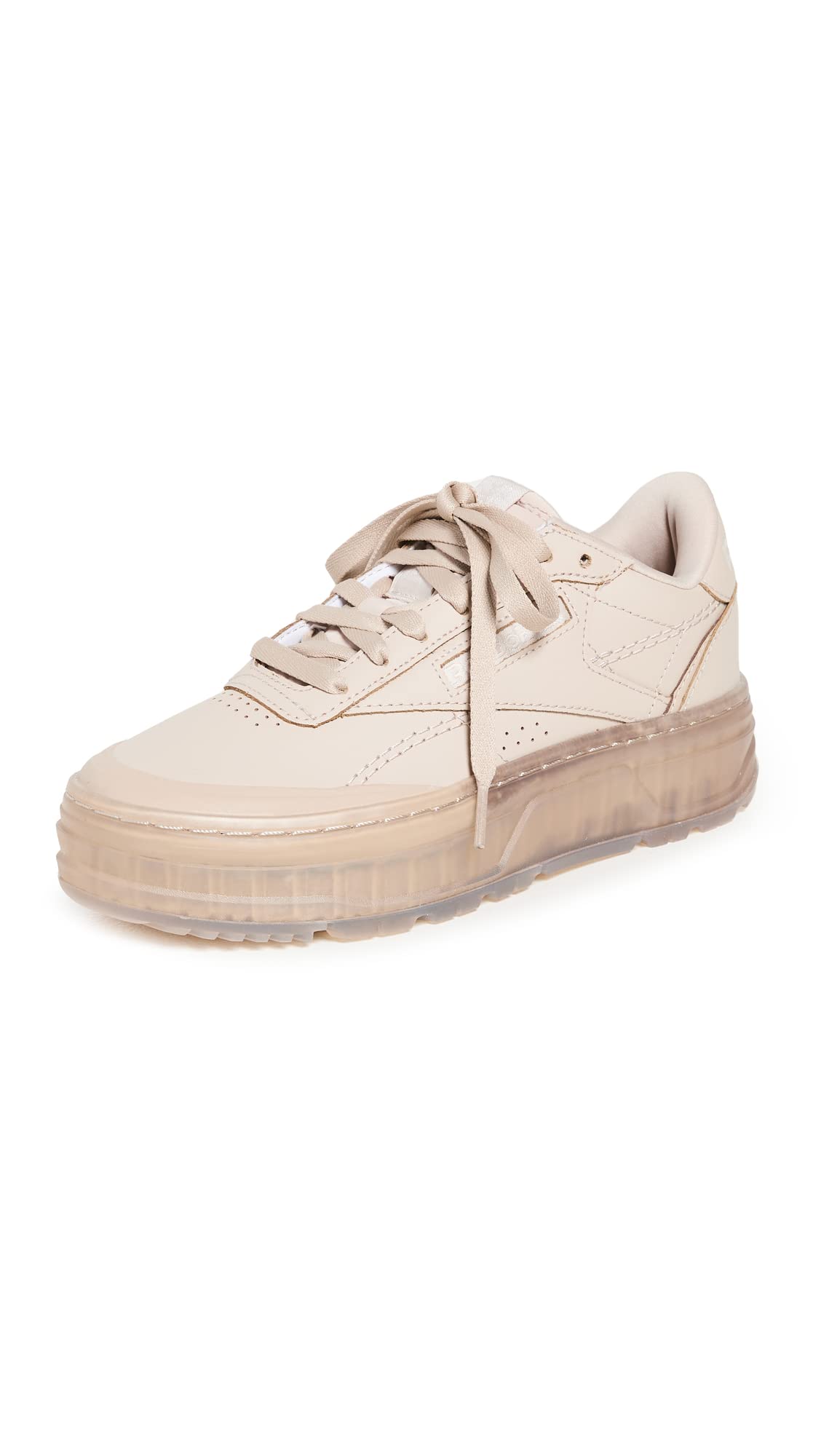 Reebok Women's Club C Double Geo Flooded Ice Sneakers, Modern Beige/Modern Beige, Tan, 7.5 Medium US