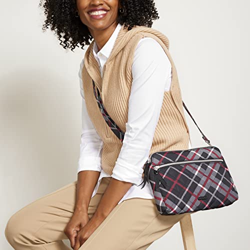 Vera Bradley Women's Performance Twill Triple Compartment Crossbody Purse, Tiger Lily Blue Oar, One Size